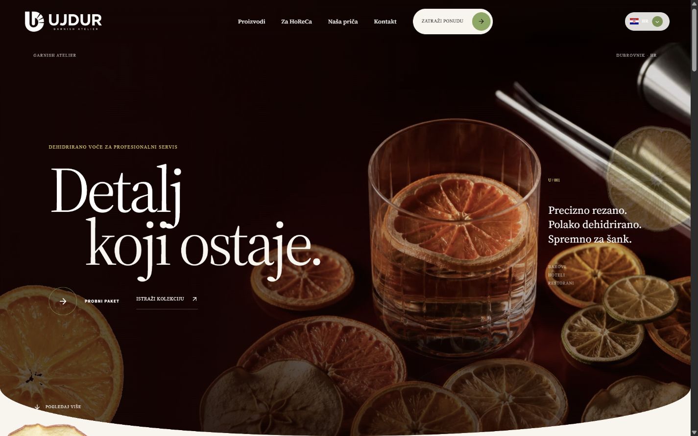Live UJDUR Garnish Atelier website